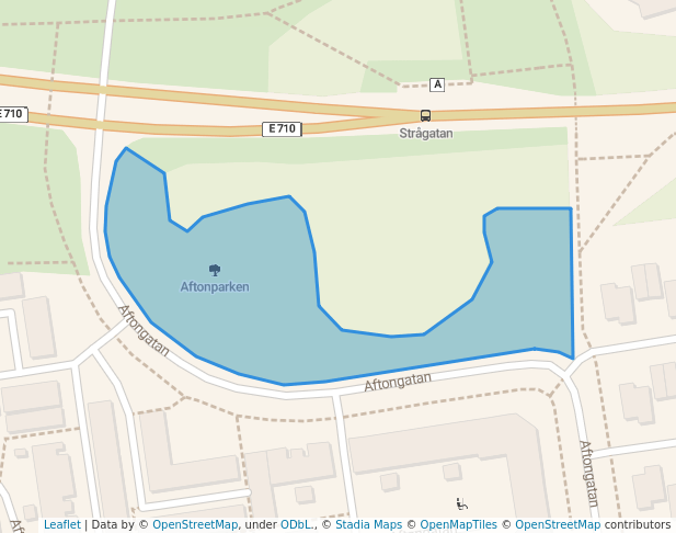 walking in Aftonparken map in Linköping