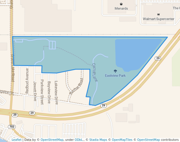 walking in Eastview Park map in Celina