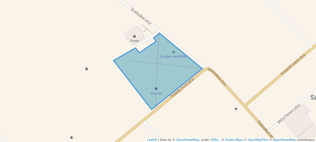 walking in Dísz tér map in Szigethalom