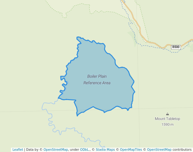 walking in Boiler Plain Reference Area map in Smoko