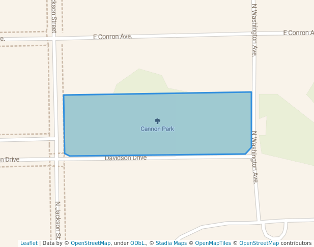 walking in Cannon Park map in Danville