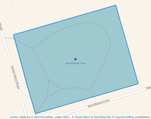 walking in MacAleese Park map in Moncton