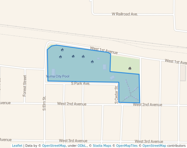 walking in Yuma City Park map in Yuma