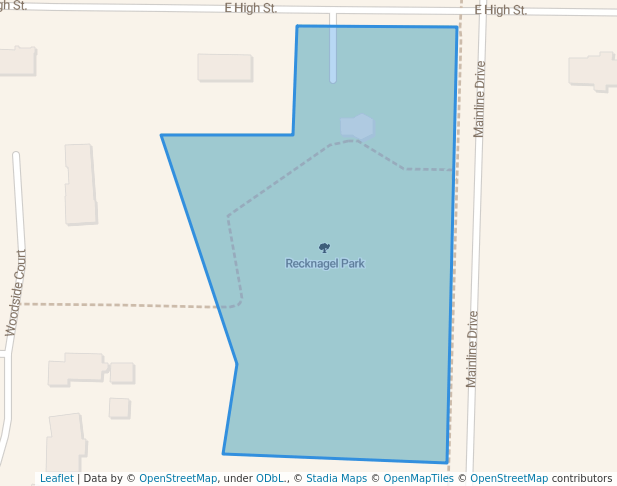 walking in Recknagel Park map in Seymour