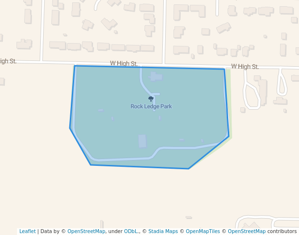 walking in Rock Ledge Park map in Seymour