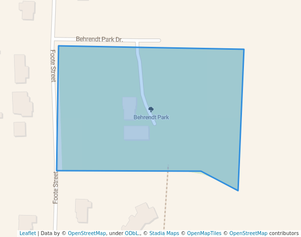 walking in Behrendt Park map in Seymour