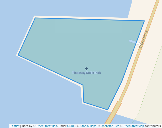 walking in Floodway Outlet Park map in Sombra