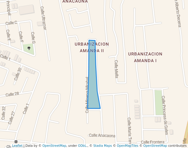 walking in Area verde Urb. Amanda II map in Santo Domingo Este