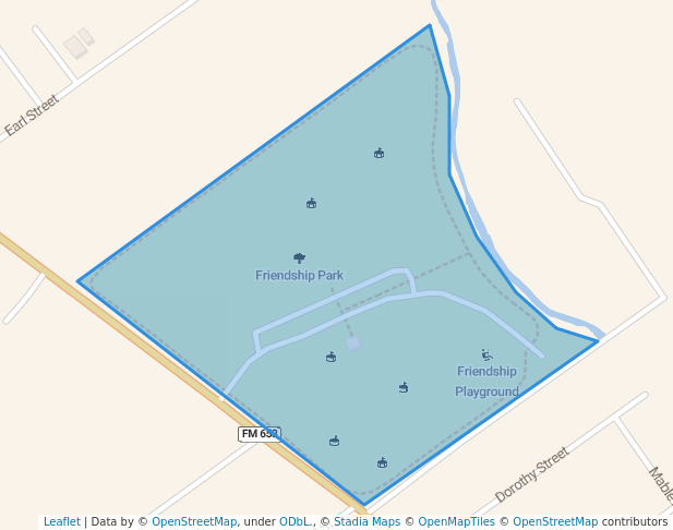 walking in Friendship Park map in El Campo