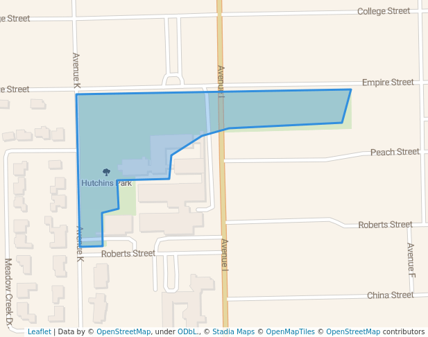 walking in Hutchins Park map in El Campo