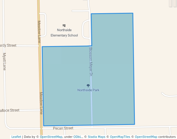 walking in Northside Park map in El Campo