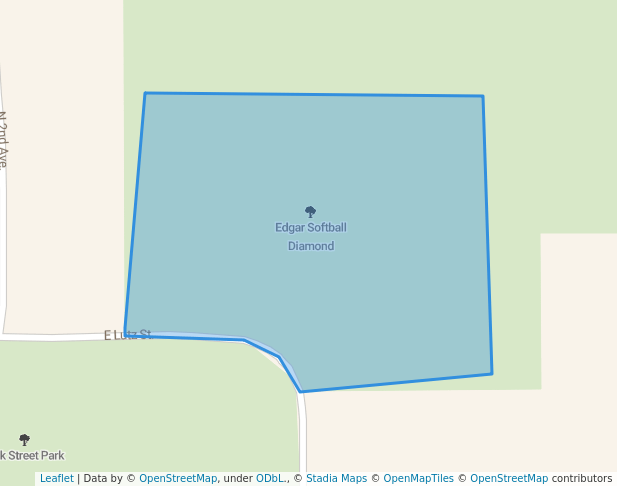 walking in Edgar Softball Diamond map in Edgar