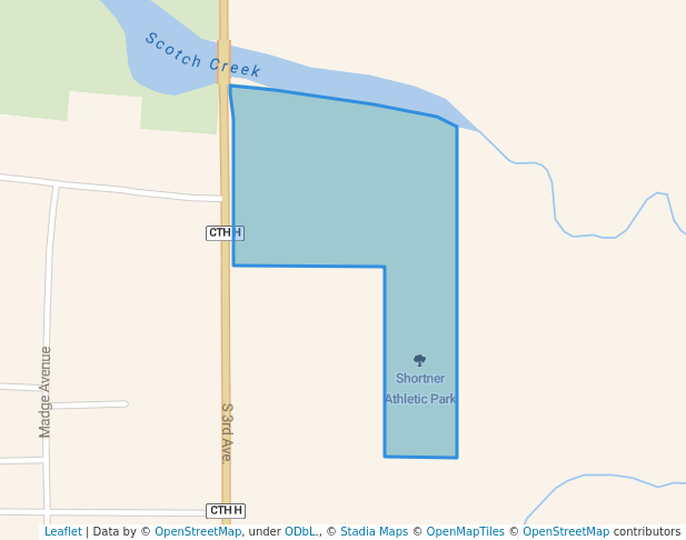 walking in Shortner Athletic Park map in Edgar