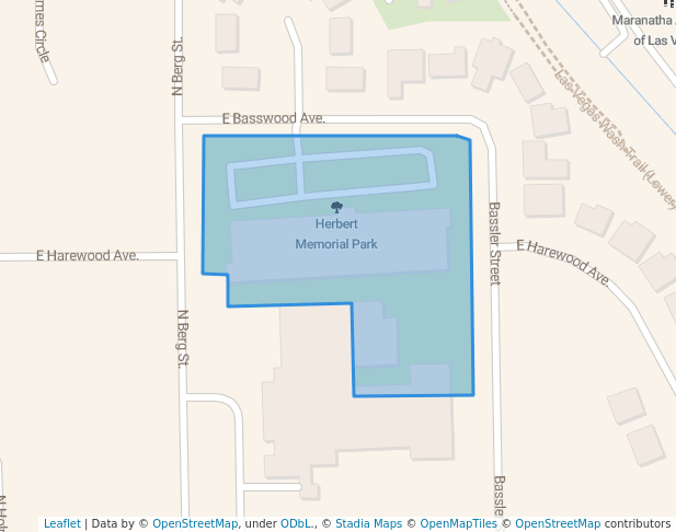 walking in Herbert Memorial Park map in North Las Vegas