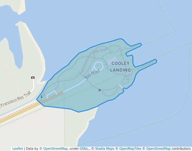 walking in Cooley Landing Park map in East Palo Alto
