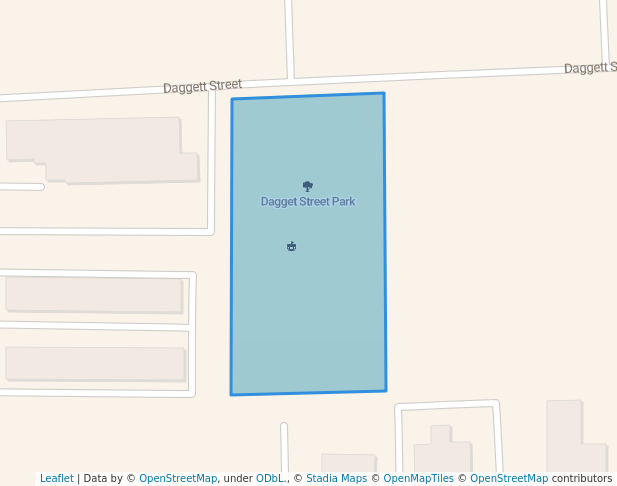 walking in Dagget Street Park map in Marinette