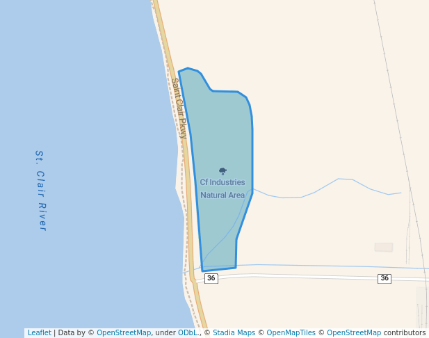 walking in Cf Industries Natural Area map in Courtright