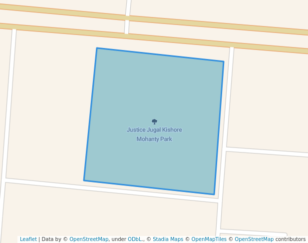 walking in Justice Jugal Kishore Mohanty Park map in Cuttack