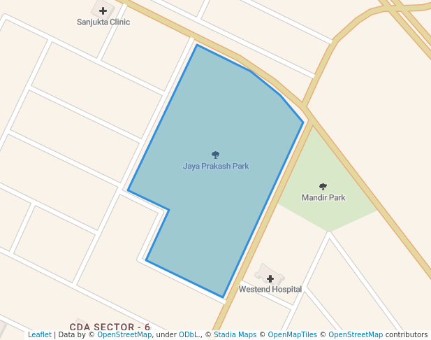 walking in Jaya Prakash Park map in Cuttack