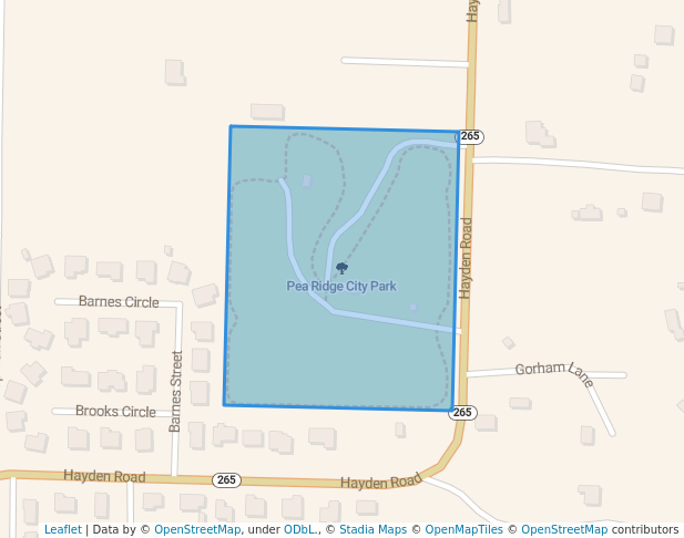 walking in Pea Ridge City Park map in Pea Ridge