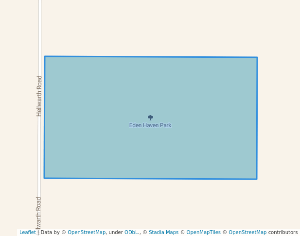 walking in Eden Haven Park map in Celina