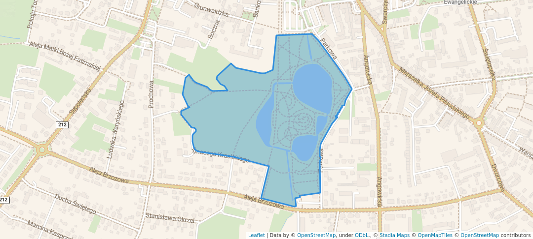 walking in Park 1000-lecia map in Chojnice