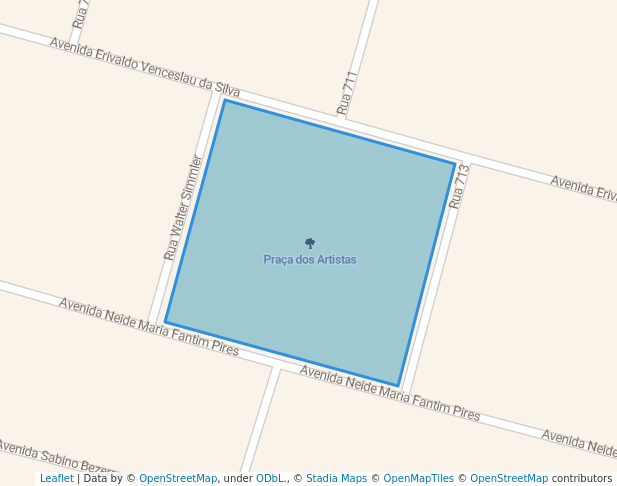 walking in Praça dos Artistas map in Vilhena