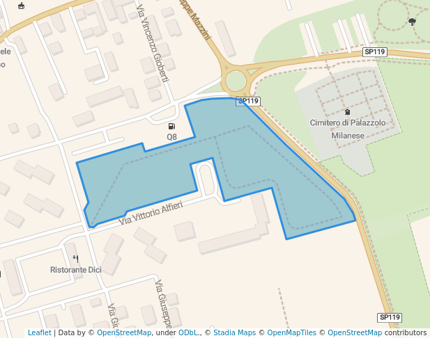 walking in Parco di Via Don Anghileri map in Paderno Dugnano