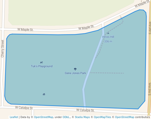 walking in Gene Jones Park map in West Plains