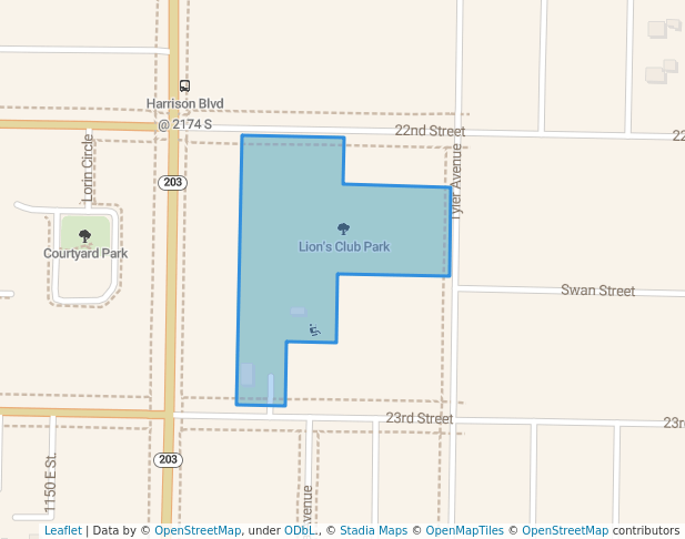 walking in Lion's Club Park map in Ogden