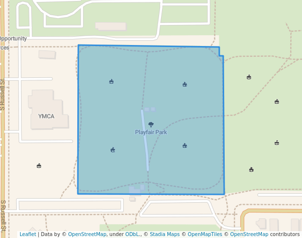 walking in Playfair Park map in Missoula