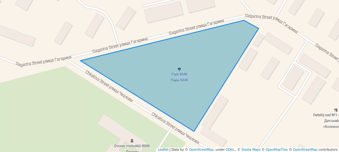 walking in Парк БМК map in Beslan