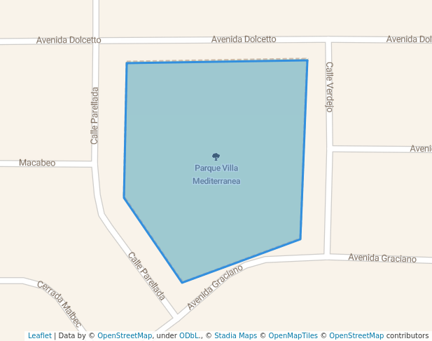 walking in Parque Villa Mediterranea map in Mexicali