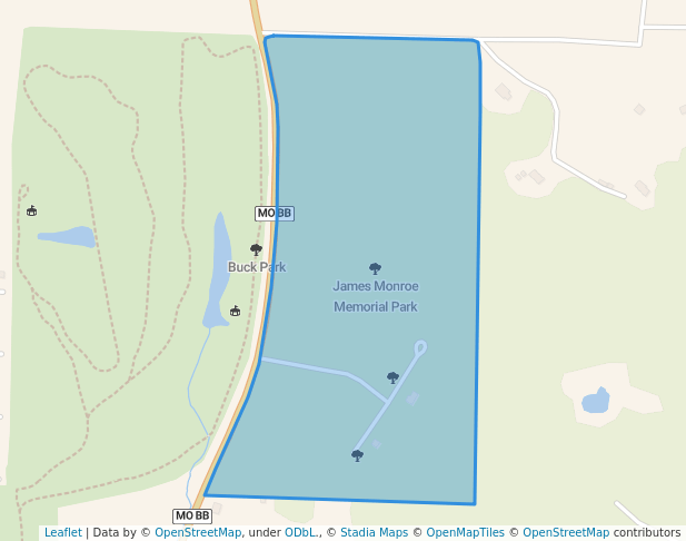 walking in James Monroe Memorial Park map in West Plains