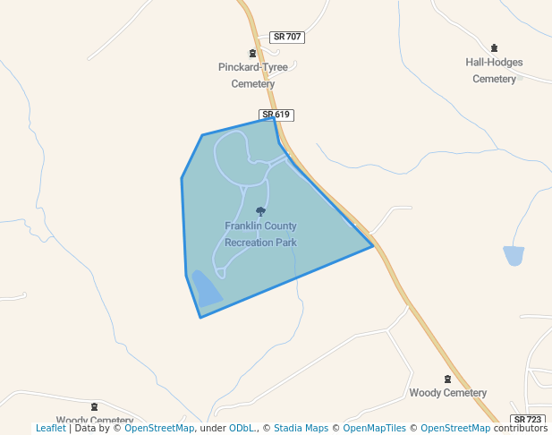 walking in Franklin County Recreation Park map in Rocky Mount