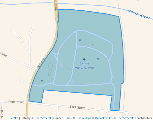 walking in Carlisle Municipal Park map in Carlisle