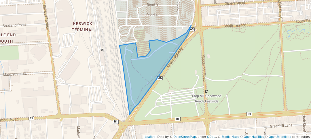 walking in Park 23 map in Adelaide