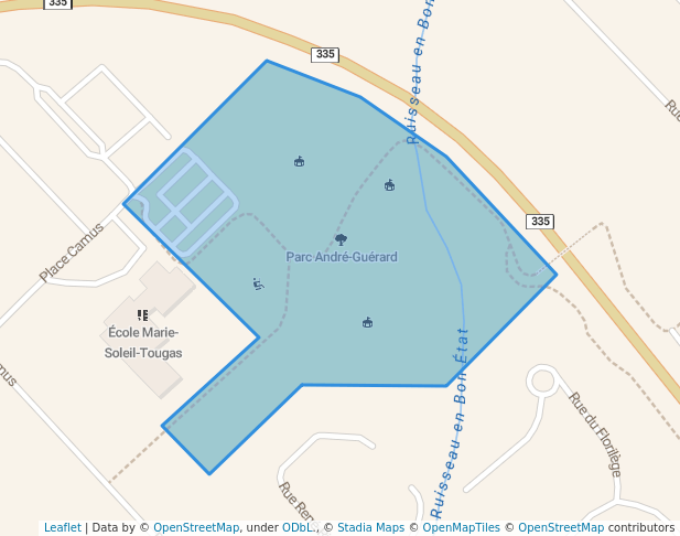 walking in Parc André-Guérard map in Terrebonne