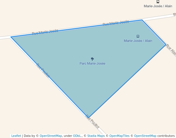 walking in Parc Marie-Josée map in Terrebonne