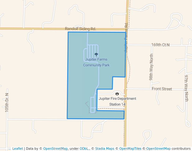 walking in Jupiter Farms Community Park map in Jupiter