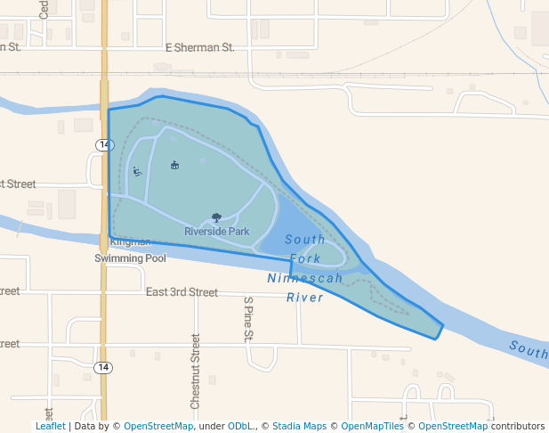 walking in Riverside Park map in Kingman
