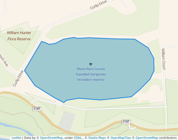walking in Marlo Race Course Gazetted (temporary recreation reserve) map in Marlo