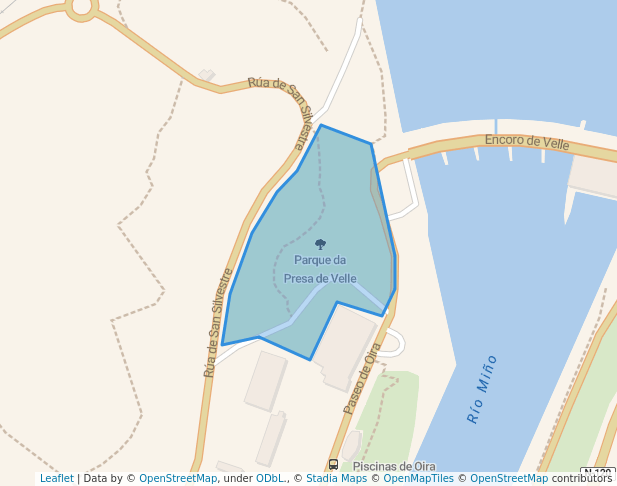 walking in Parque do Picnic map in Ourense