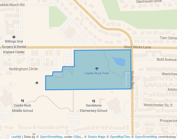 walking in Castle Rock Park map in Billings
