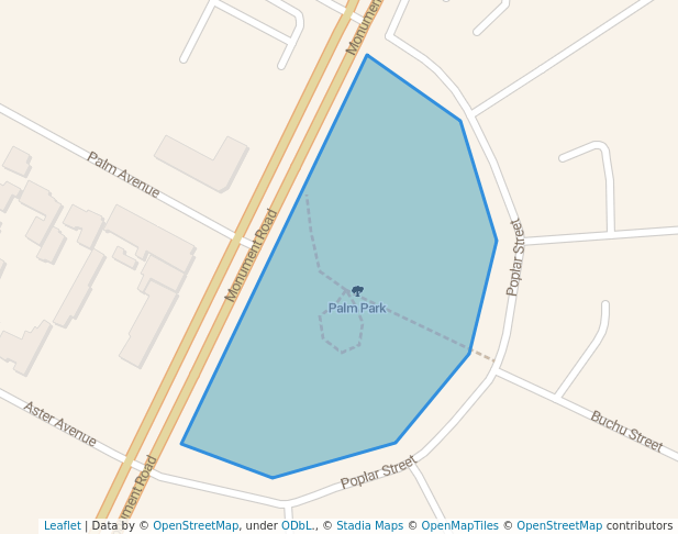 walking in Palm Park map in Kempton Park