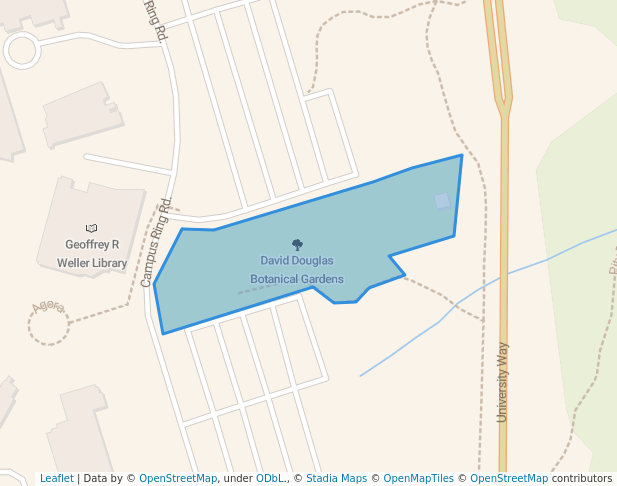 walking in David Douglas Botanical Gardens map in Prince George