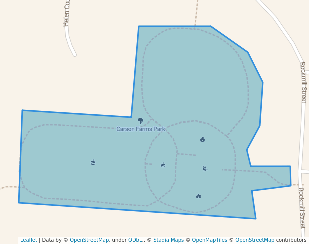 walking in Carson Farms Park map in Delaware