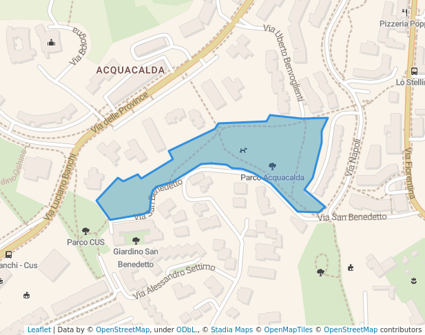 walking in Parco acquacalda map in Siena