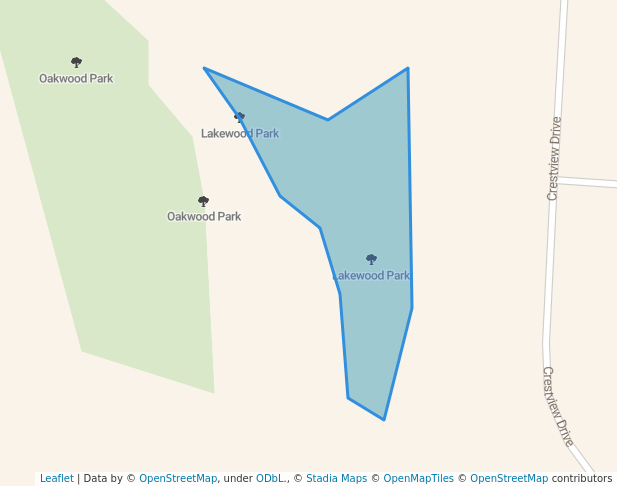 walking in Lakewood Park map in Fairfield