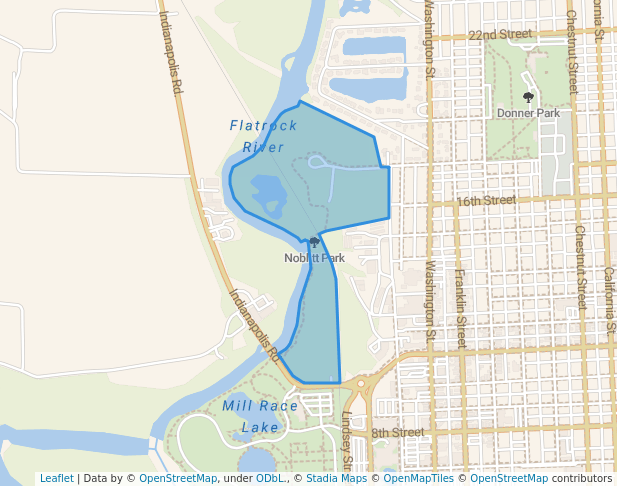 walking in Noblitt Park map in Columbus